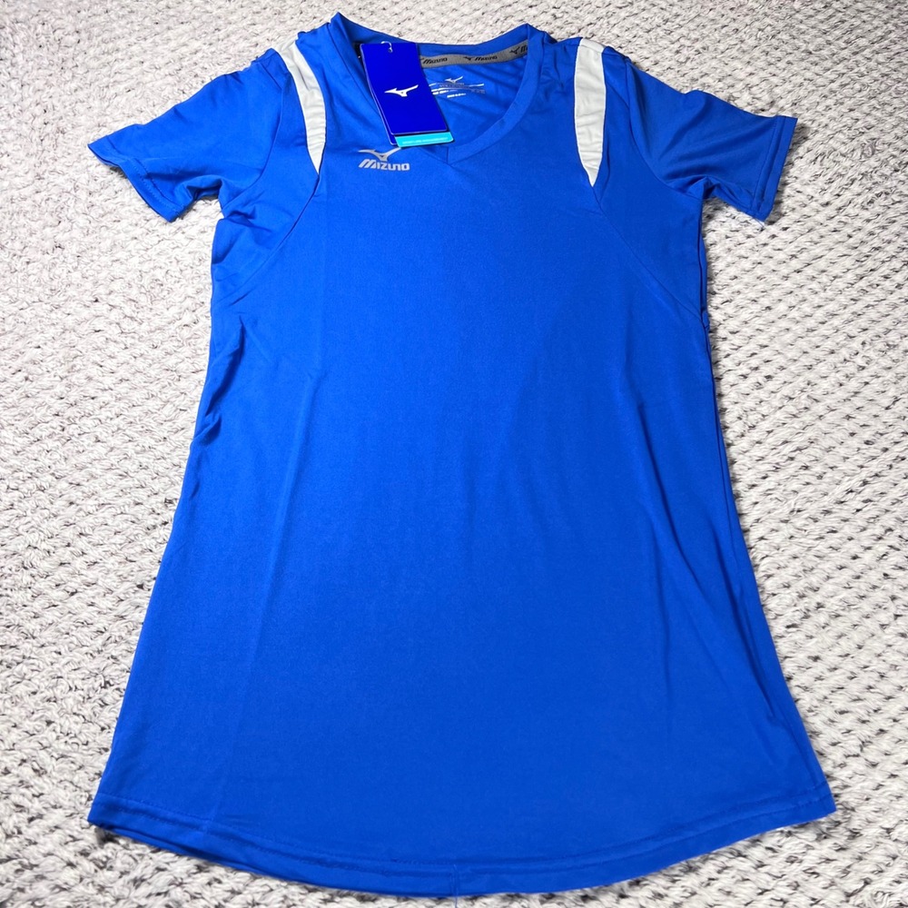 Mizuno Balboa 50 SS‎ Jersey Royal Silver Volleyball Shirt XXS New With Tags
